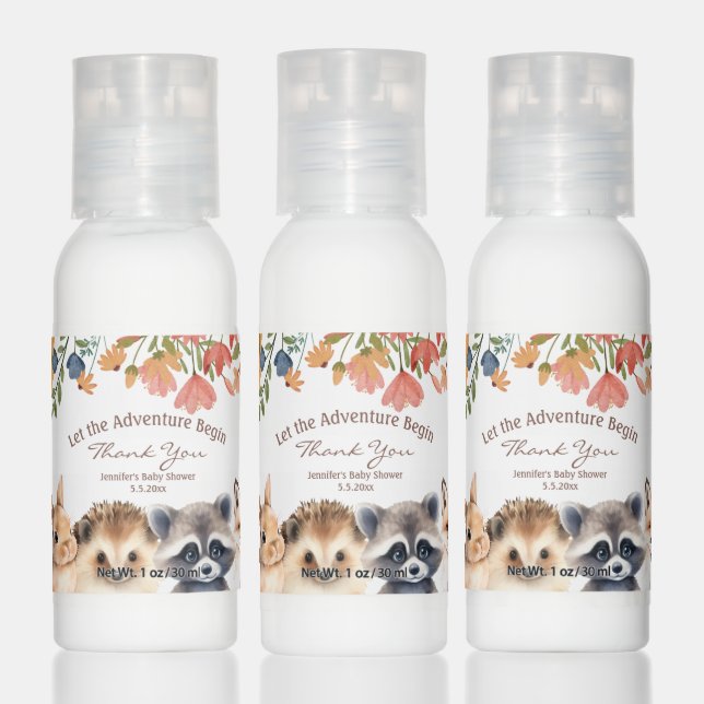  let adventure begin animals baby shower thank you hand lotion (Set)