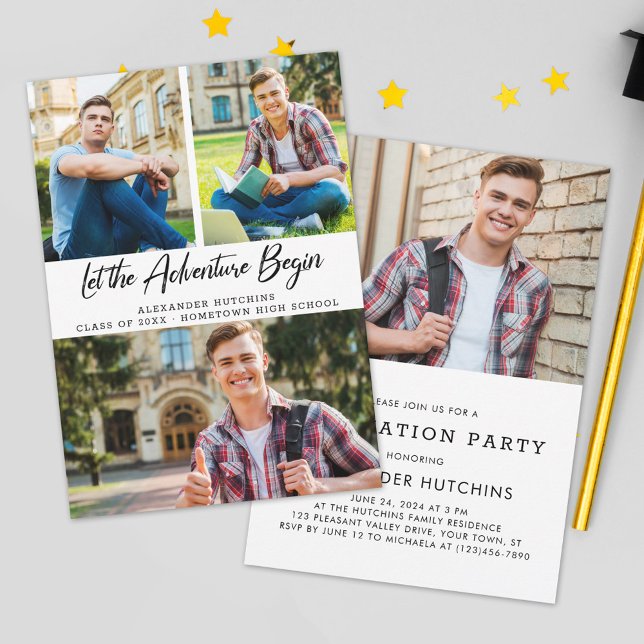Let Adventure Begin Photo Graduation Party Invitation (Creator Uploaded)