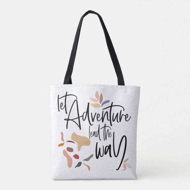 Let Adventure Lead The Way Uplifting Quote Tote Bag (Back)