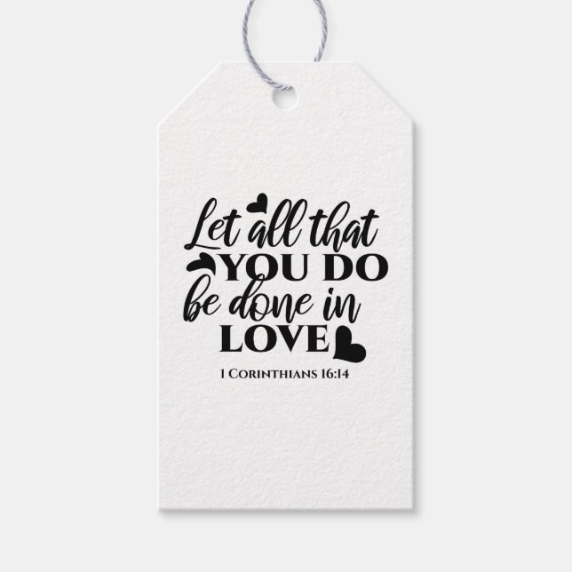 Let All Be Done in Love - 1 Cor 16:14 Gift Tags (Front)