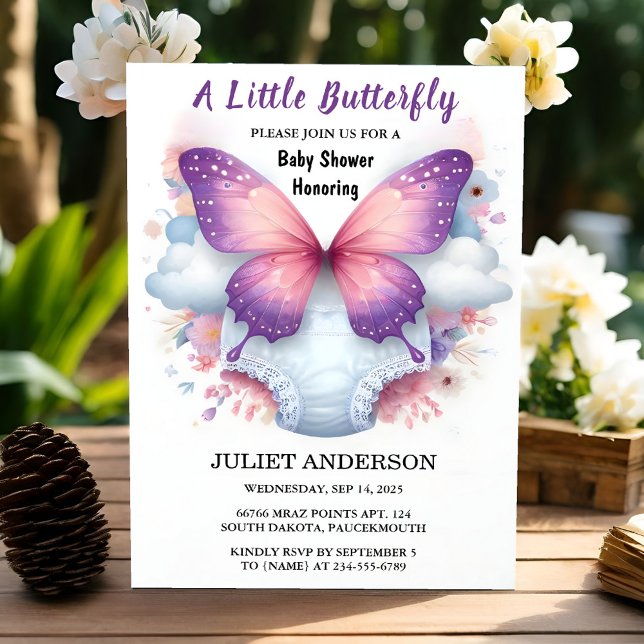 Let Bug Boho Soft Glow Live Butterfly Baby Shower Invitation (Creator Uploaded)