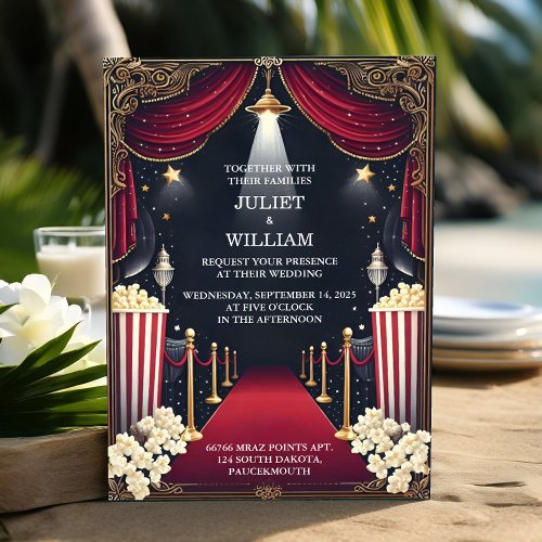 Let Cinema Retro Movie Ticket Most Popular Wedding Invitation