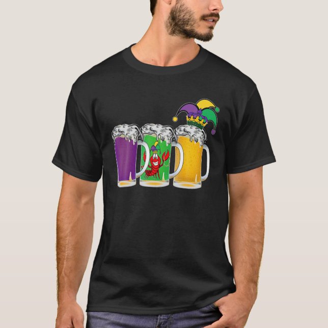Let Day Drink Unique Mardi Gras Jester Funny Crawf T-Shirt (Front)