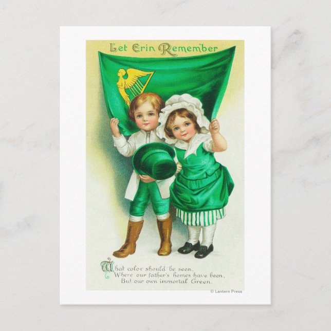 Let Erin Remember Couple Holding a Flag Postcard (Front)