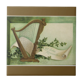 Let Erin Remember St. Patrick's Day Gold Ceramic Tile