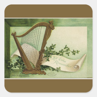 Let Erin Remember St. Patrick's Day Gold Square Sticker