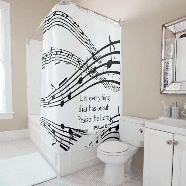 LET EVERYTHING THAT HAS BREATH Psalm 150 Music Shower Curtain (In Situ)