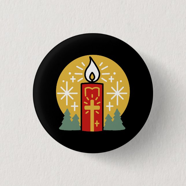 Let Faith Be Your Brightest Star Candle Art Button (Front)