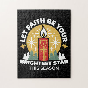 Let Faith Be Your Brightest Star Candle Art Jigsaw Puzzle