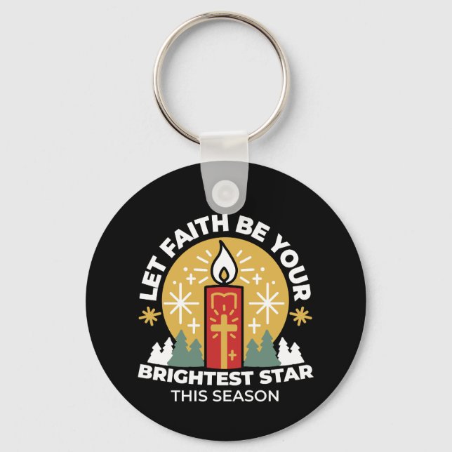 Let Faith Be Your Brightest Star Candle Art Keychain (Front)
