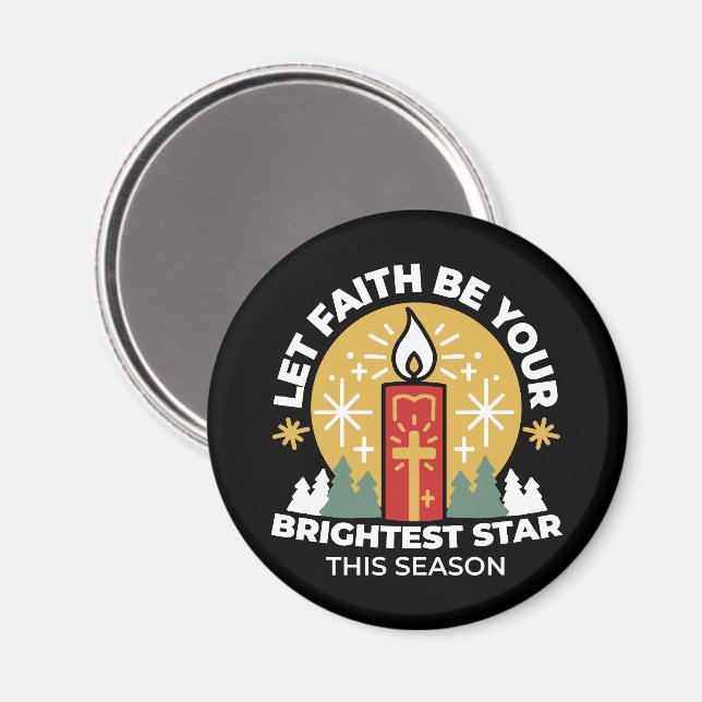 Let Faith Be Your Brightest Star Candle Art Magnet (Front/Back)