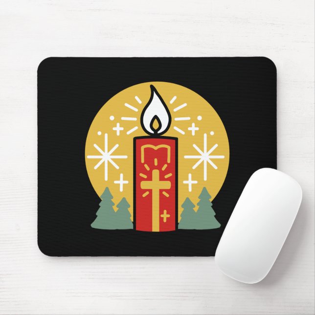 Let Faith Be Your Brightest Star Candle Art Mouse Pad (With Mouse)