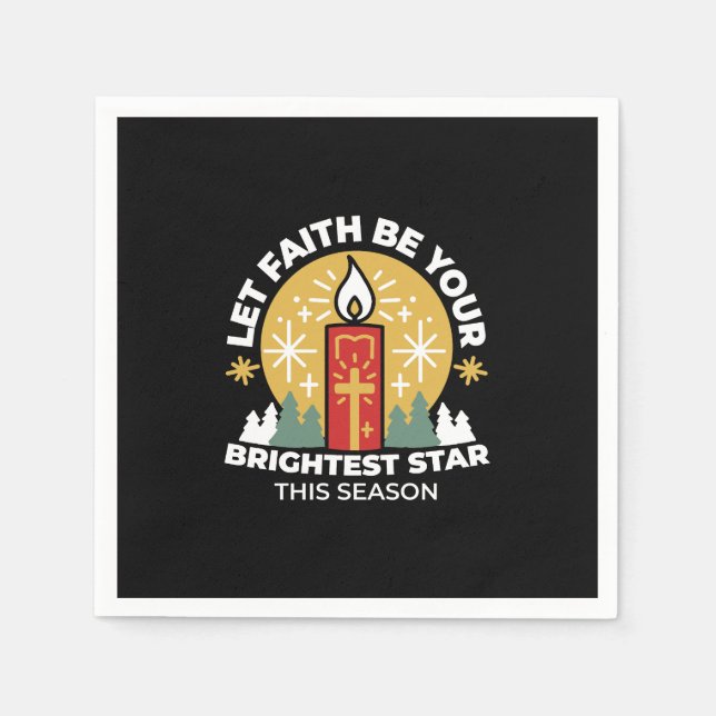Let Faith Be Your Brightest Star Candle Art Napkins (Front)