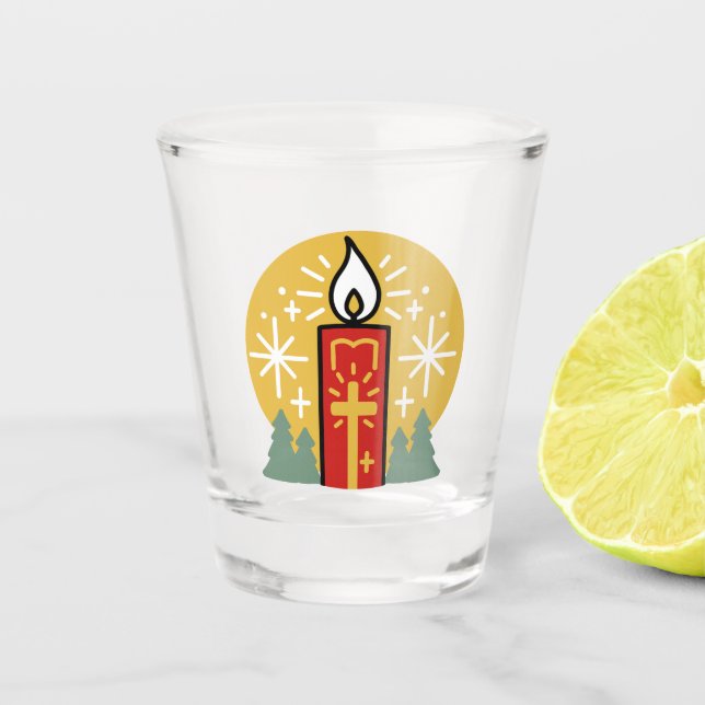Let Faith Be Your Brightest Star Candle Art Shot Glass (Front)