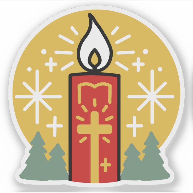 Let Faith Be Your Brightest Star Candle Art Sticker (Front)