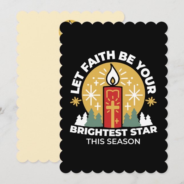 Let Faith Be Your Brightest Star Candle Art Thank You Card (Front/Back)