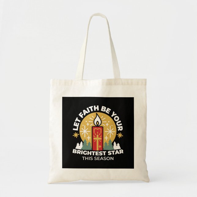 Let Faith Be Your Brightest Star Candle Art Tote Bag (Front)