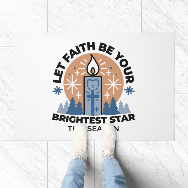 Let Faith Shine Bright: Winter Theme Doormat (Indoor)