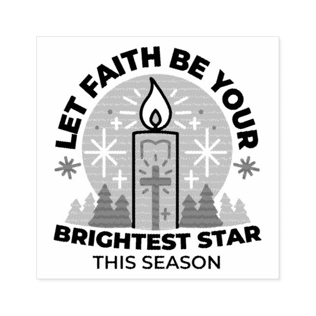 Let Faith Shine Bright: Winter Theme Rubber Stamp (Imprint)