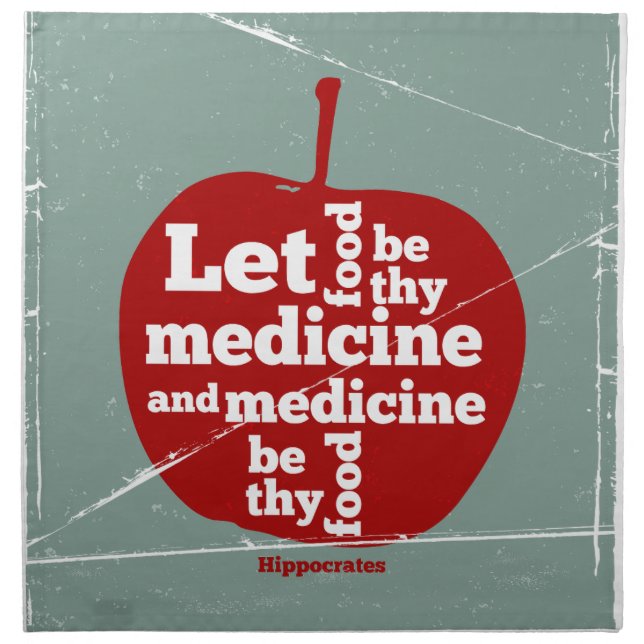 Let food be by medicine Hippocrates quote Cloth Napkin (Front)