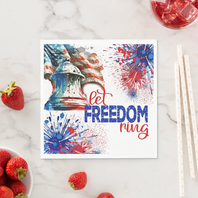 Let Freedom Ring, 4th of July, Napkins (Insitu)