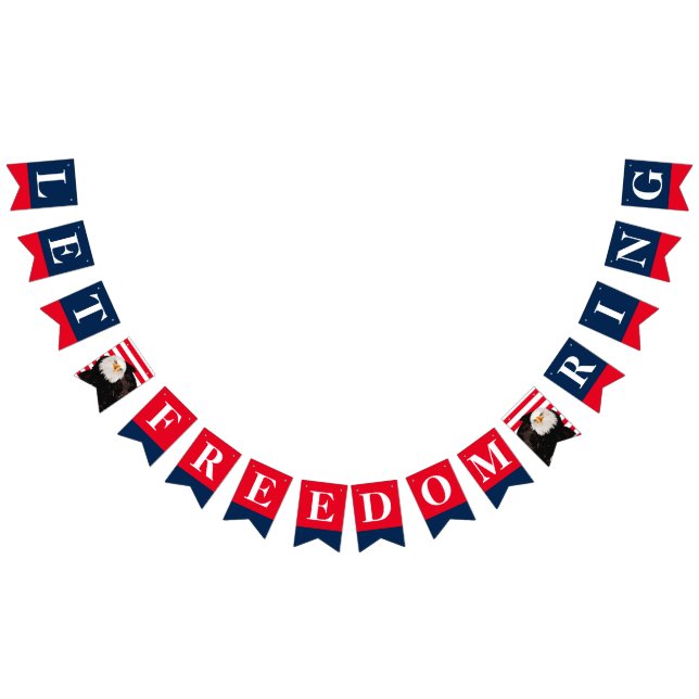 Let Freedom Ring Bald Eagle American Independence Bunting Flags (All)