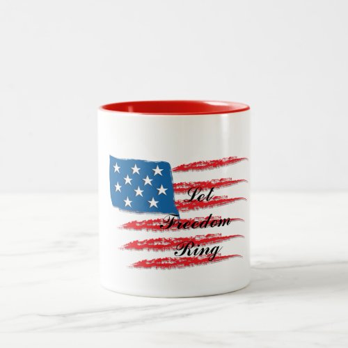 Let Freedom Ring Distressed Flag Mug