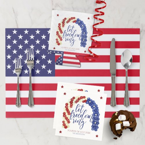 Let Freedom Ring  Fourth of July Party Napkins