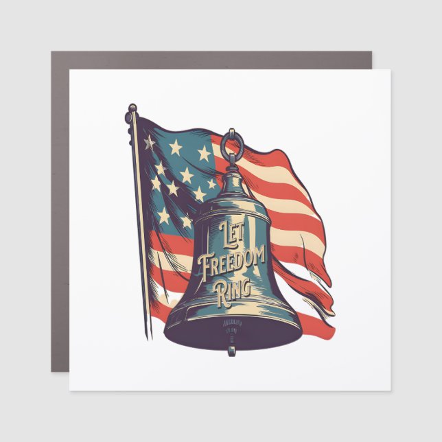 Let Freedom Ring Funny Sloth Car Magnet (Front)