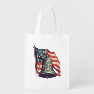 Let Freedom Ring Funny Sloth Grocery Bag