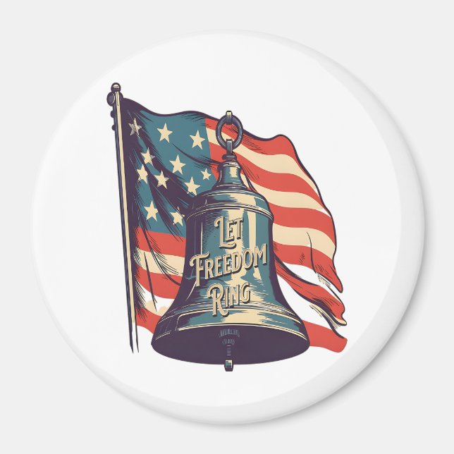 Let Freedom Ring Funny Sloth Magnet (Front)