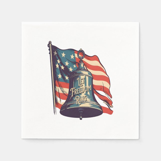 Let Freedom Ring Funny Sloth Napkins (Front)