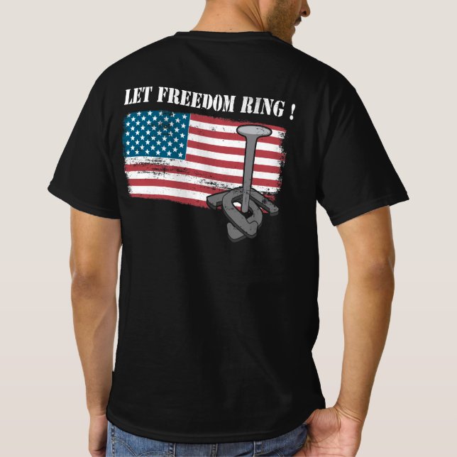 Let Freedom Ring Horseshoe Throwing T-Shirt (Back)