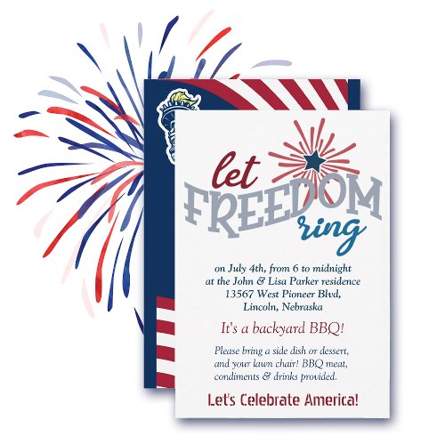 Let Freedom Ring Independence Day Party Invitation