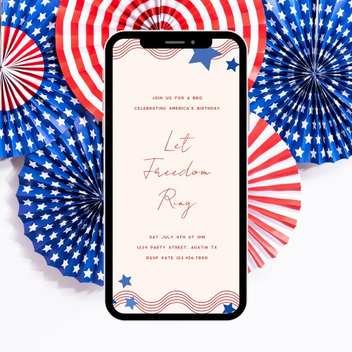 Let Freedom Ring July 4th Party Invitation