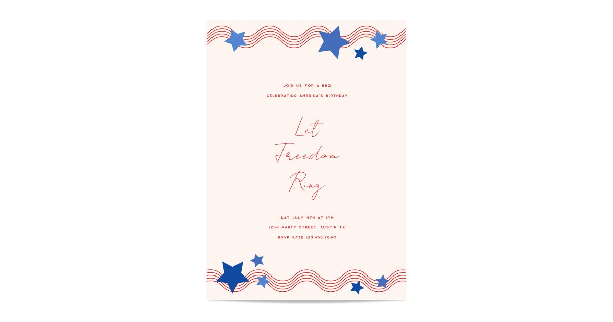 Let Freedom Ring July 4th Party Invitation | Zazzle