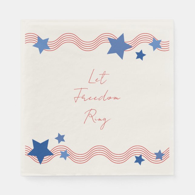 Let Freedom Ring July 4th Party Napkins (Front)