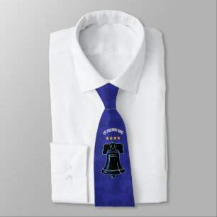 Let Freedom Ring Liberty Bell Patriotic Blue Neck Tie
