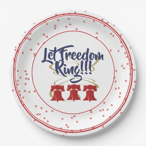 Let Freedom Ring Liberty Bell _ Red White and Blue Paper Plates