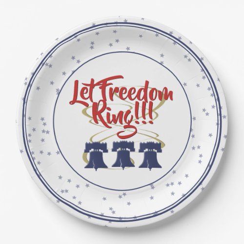 Let Freedom Ring Liberty Bell _ Red White and Blue Paper Plates