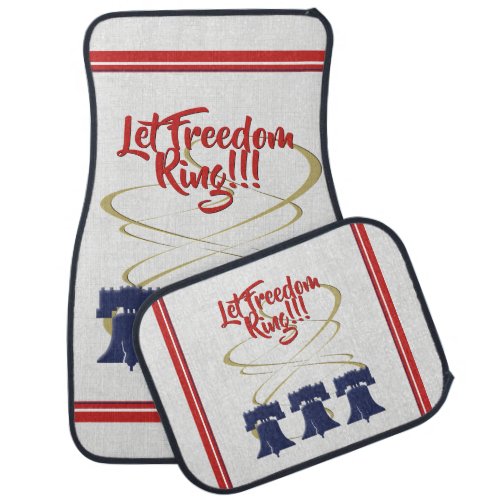 Let Freedom Ring Liberty Bell _ Red White  Blue Car Floor Mat