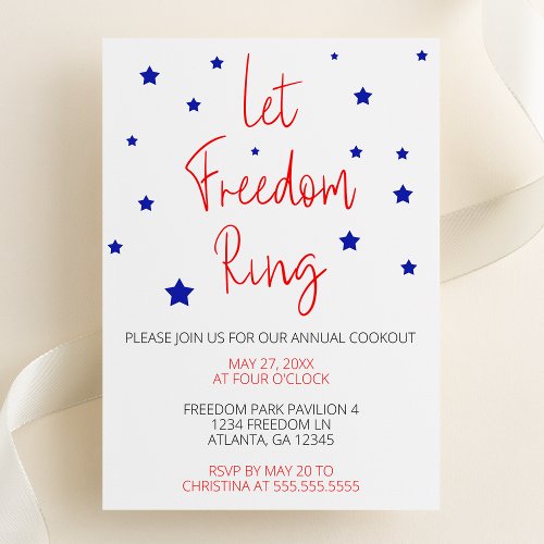 Let Freedom Ring MInimalist Party Invitation