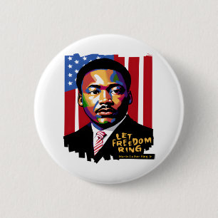 Let Freedom Ring, MLK Quote, Black History Button
