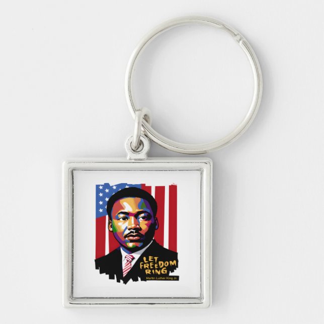 Let Freedom Ring, MLK Quote, Black History Keychain (Front)