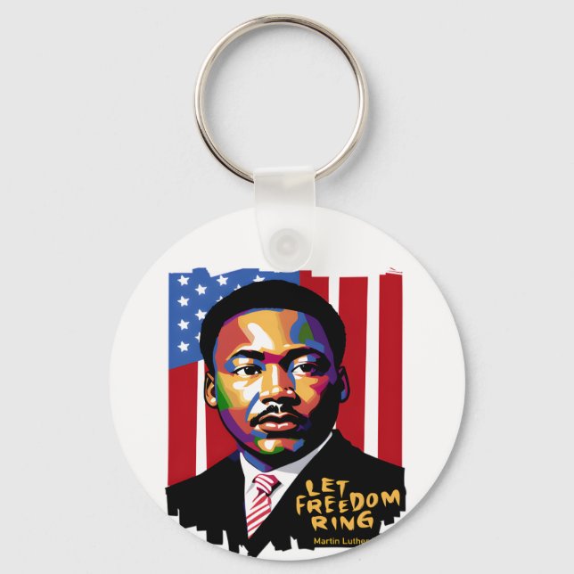 Let Freedom Ring, MLK Quote, Black History Keychain (Front)