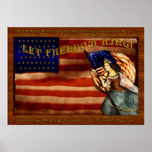 Let Freedom Ring Original Patriotic Painting Poster