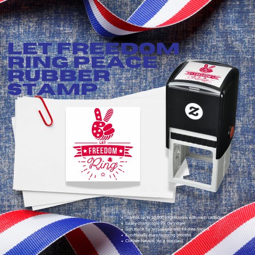 Let Freedom Ring Peace Rubber Stamp