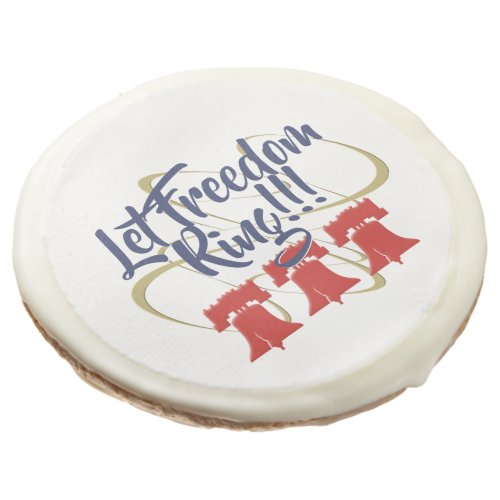 Let Freedom Ring Red Liberty Bells 4th of July Sugar Cookie