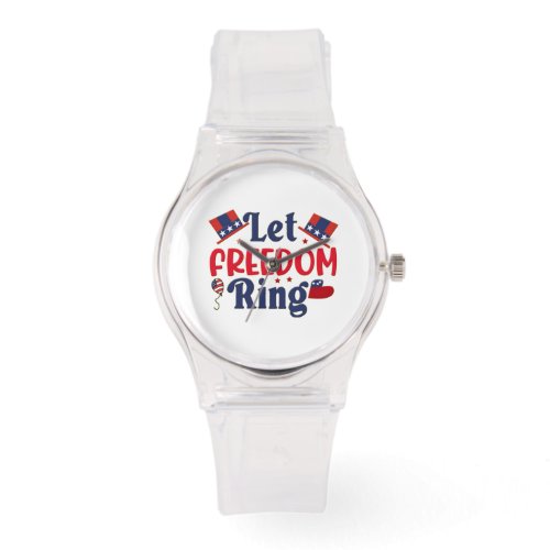 Let Freedom Ring _ Sporty Pink Silicon Watch