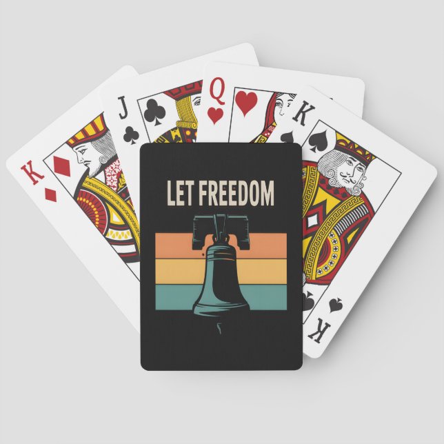Let Freedom Ring Sunset Bell Poker Cards (Back)